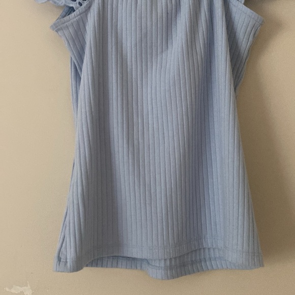 Joe Fresh Pastel Baby Blue Embroidered Short Sleeve Shirt Size XS - Picture 9 of 11